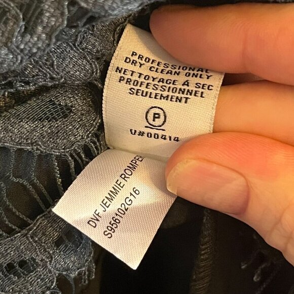 Diane‎ Von Furstenberg DVF Jemmie Lace Romper Grey Melange Size 2 - Picture 14 of 15